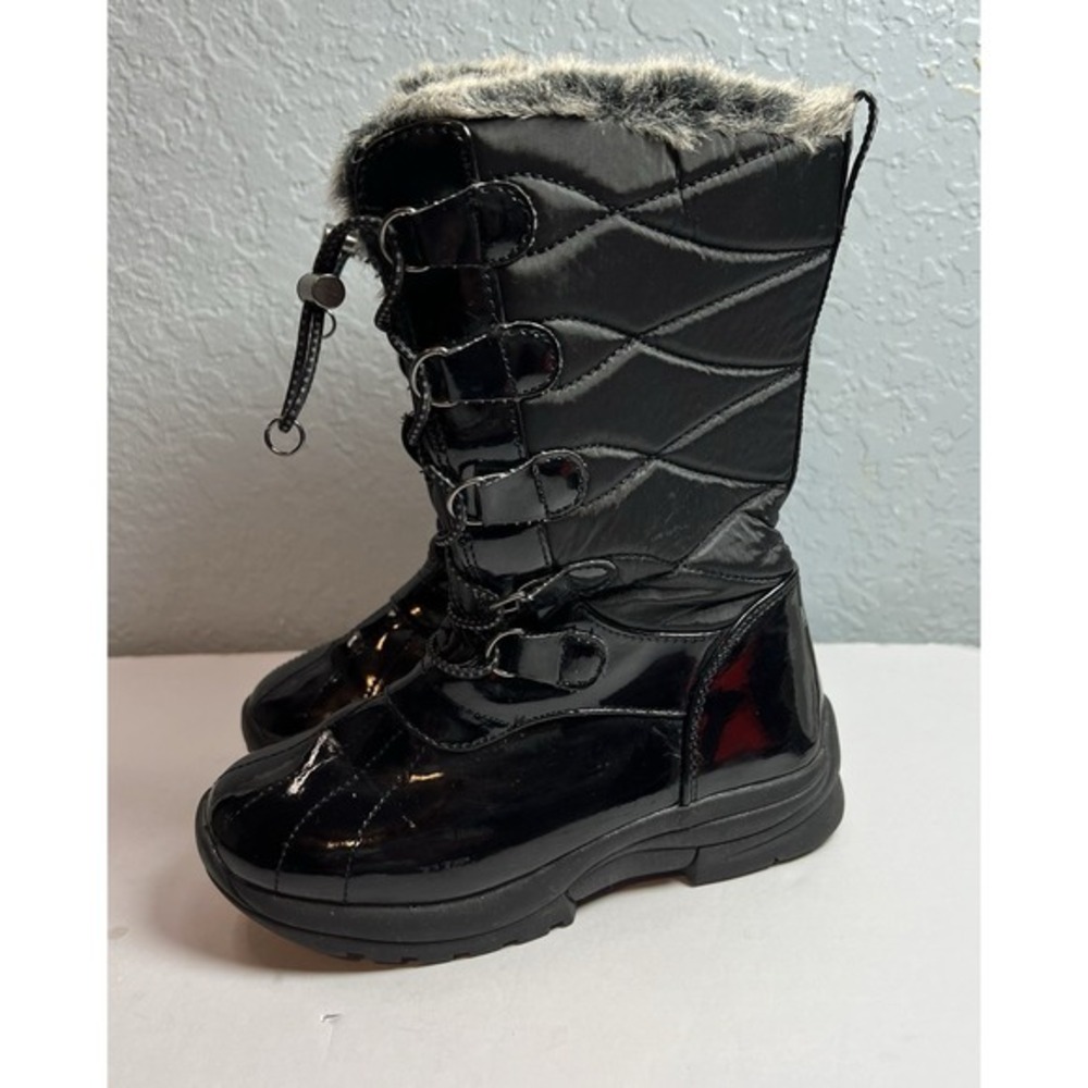 Khombu Girl's Kimmie Black Faux Fur Lined Boot Size 13 M